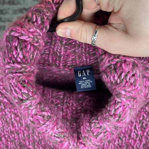 Gap | woke purple turtle neck wool blend vintage sweater - Picture 2 of 8